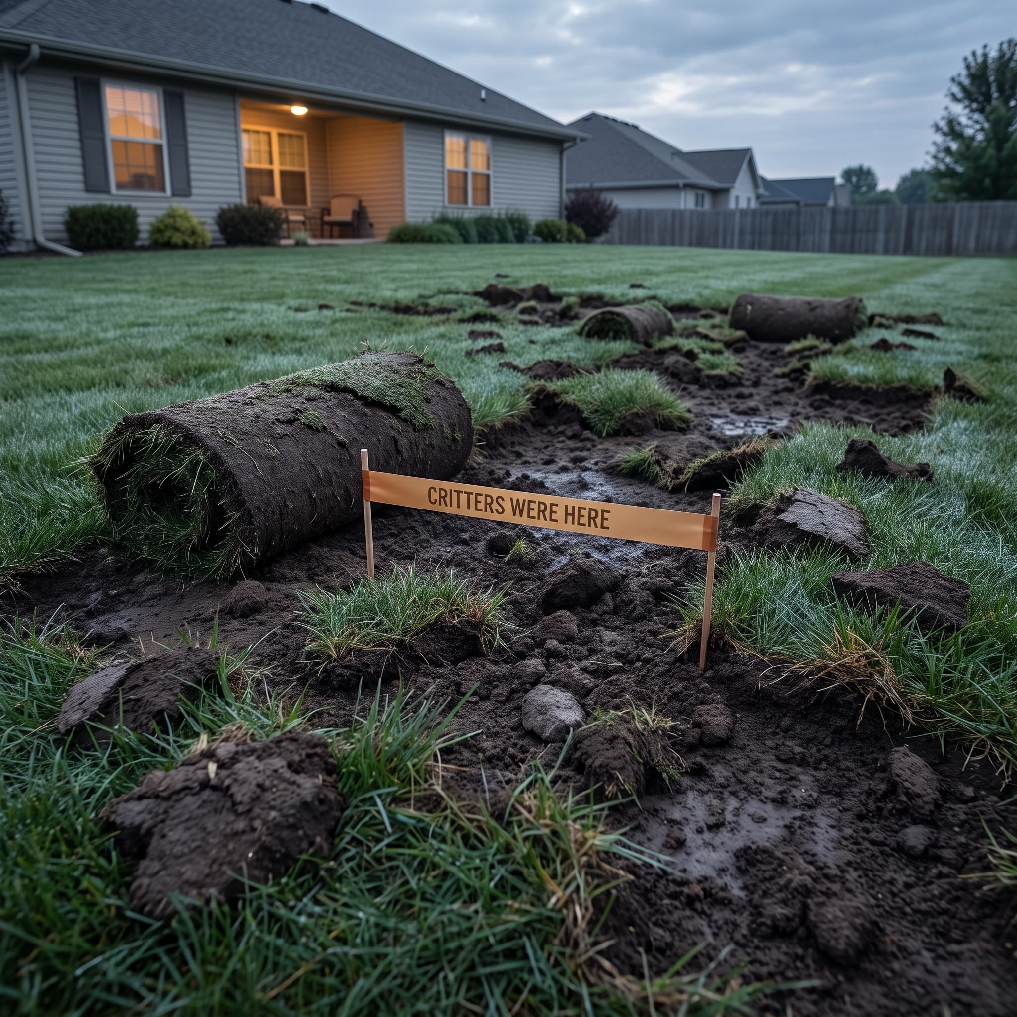 Editorial feature: the Aurisle Guardian 360 in a lush front-yard garden at golden hour.